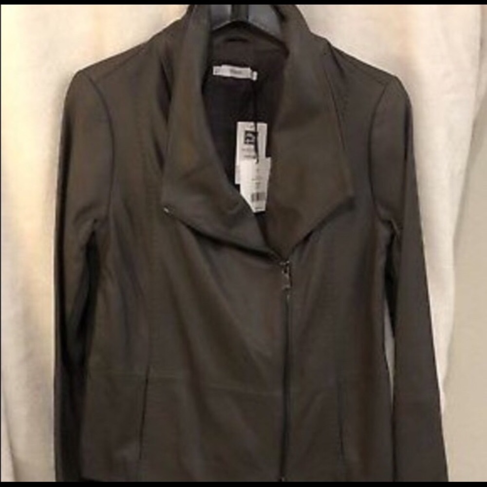 New - Vince Scuba Leather Jacket